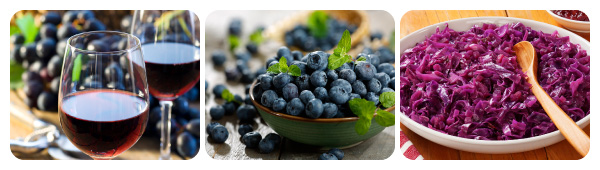 アントシアニンは、ブルーベリーやカシスなどの紫色の植物に多く含まれる天然色素